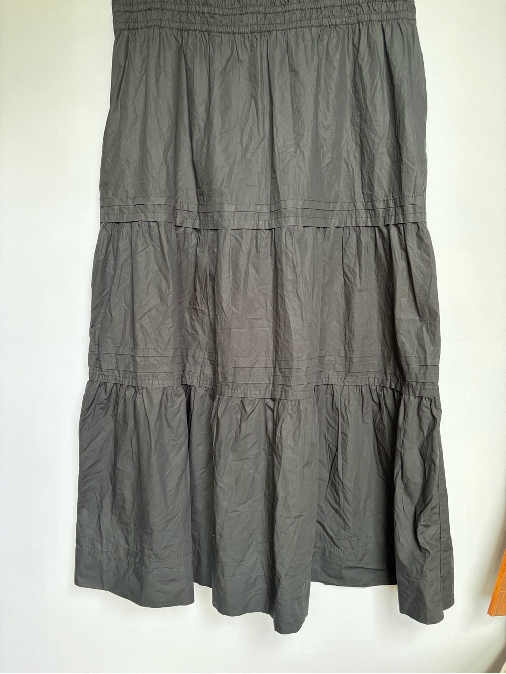 Quince 100% Organic Cotton Poplin Tiered Maxi Dress Black Sz XL Chic NWT - Picture 14 of 14